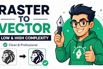 redraw , refine  and convert logo to vector