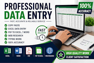do fast urdu and english typing ,pdf to work and data entry
