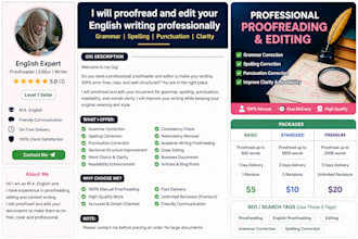 proofread and edit english document professionally