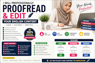 proofread and edit english content