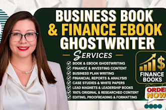 ghostwrite, format, business or entrepreneurship book, fintech and finance book