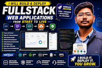 develop a fullstack app using react node js and AWS
