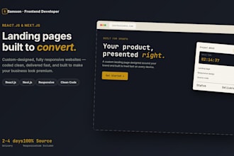design and develop a responsive react or nextjs landing page