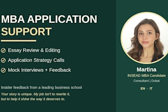 review and edit your MBA application essays as an insead MBA