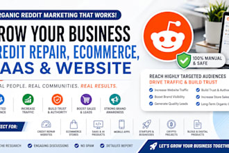 do organic reddit marketing for credit repair website, ecommerce and saas growth