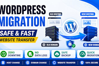 migrate transfer wordpress website to a new hosting or domain safely with backup