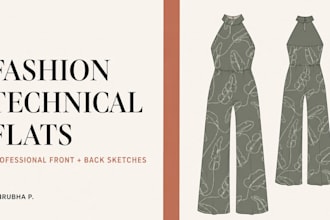 create professional clothing flat sketches