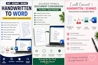 retype scanned documents and format them professionally