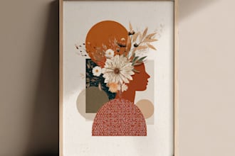 design trendy wall art or printable posters