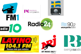 promote your music on sweden, argentina, and switzerland radio