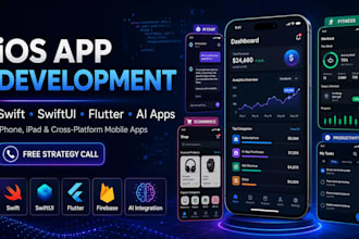 do ios app development in swift, flutter mobile app development, ai app
