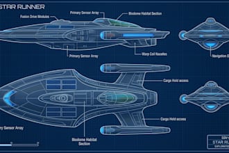 draw high quality spaceship concept