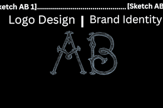 design luxury minimalist ab monogram logo for brand