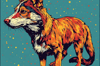 create a colorful animal pop art and portraits art for you