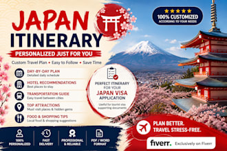 create a detailed japan itinerary fully customised for you