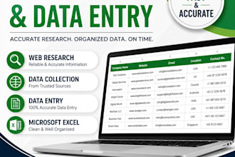 web research, data collection and data entry