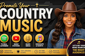 promote christian gospel and country music to real listeners and music blogs