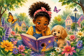 design childrens book cover illustration