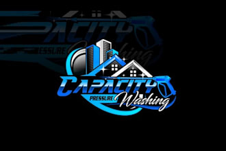 design creative home water cleaning logo