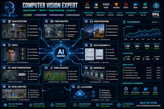 develop computer vision, ai image processing, opencv python, yolo and custom ai