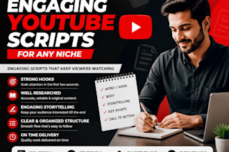 write engaging SEO youtube scripts for any niche