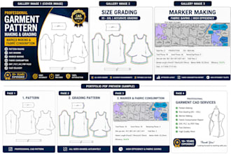create garment pattern grading marker making and fabric consumption