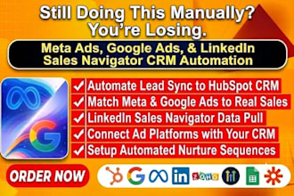 integrate hubspot meta ads google ads linked in sales navigator crm automation