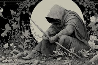 craft dark art illustration with engraving style