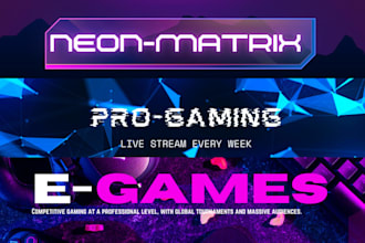 design cyberpunk gaming banners and twitch headers