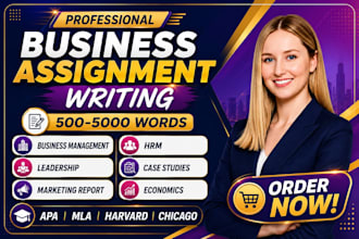 do business management, hrm, marketing report, leadership assigned, case study