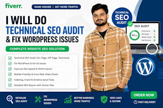 do technical SEO audit and fix wordpress issues