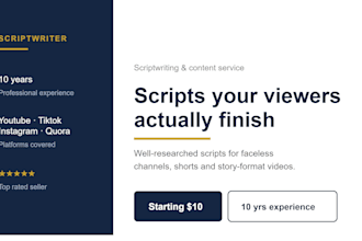 write engaging faceless youtube video scripts