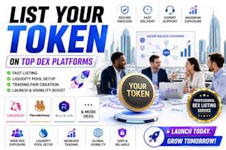 list your token on uniswap, pancakeswap, raydium and top dex platforms
