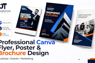 design professional canva flyer, poster and brochure