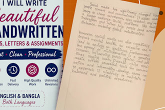 write neat handwritten notes of english and bangla