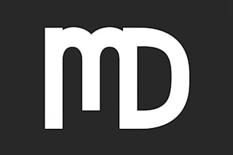 design minimalist lettermark logo with md letters