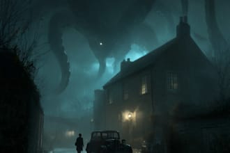 illustrate gothic horror scenes and monsters