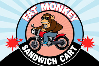 make high quality gorilla rider logo with free source file