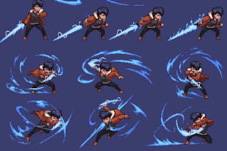 create pixel art character sprite sheet animation pixel map tileset game mods
