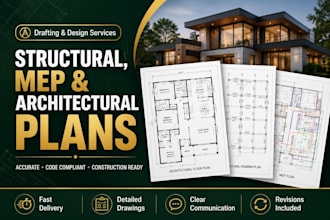draft structural, mep, architectural plans for your building project