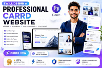 design responsive carrd landing page one page website and portfolio site