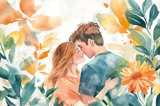 hand paint a stylised watercolor illustration