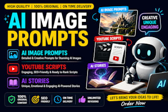 create high quality ai image prompts youtube scripts and ai stories