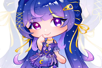 do custom digital chibi illustrations