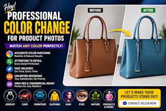 colour correction and change colour for your product photo