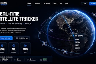 build a real time 3d satellite tracker website with live iss tracking