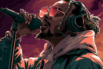 draw cartoon for hiphop rap album