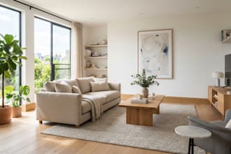 virtually stage vacant home with modern furniture