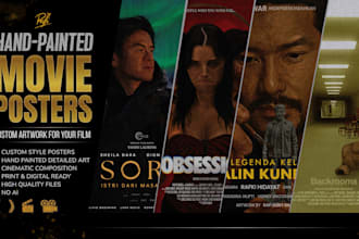 illustrate digital movie poster with traditional feel