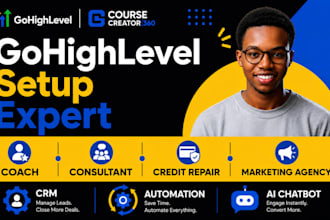 build ghl website CRM for coach consultant credit repair and marketing agency